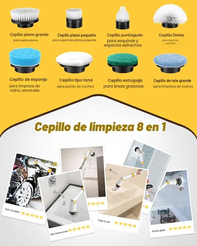 Miniatura 6 de Qimedo Limpiador eléctrico giratorio con dos baterías Q2 Pro, limpiador eléctrico de alta potencia de 1500 RPM para limpieza, cepillo de limpieza