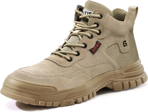 Miniatura 10 de Botas de trabajo para hombre, botas de soldadura sin cordones para hombres, botas de punta de acero indestructibles, zapatos de punta de acero