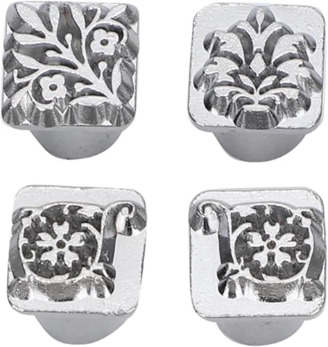 Miniatura 7 de 12 herramientas de estampado de cuero, 12 patrones de aleación de zinc, herramientas de punzón, diseño de flores, para manualidades de cuero