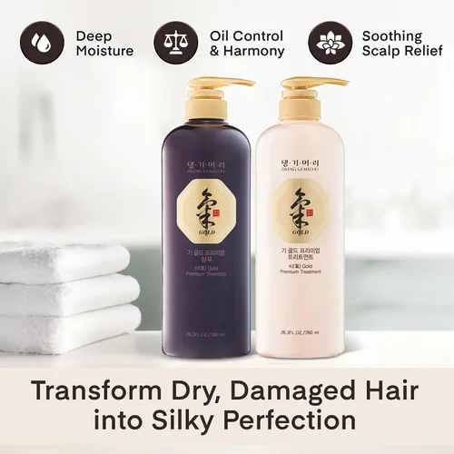 Miniatura 5 de Daeng Gi Meo Ri - Champú Ki Gold Premium+Set de Tratamiento, Humedad efectiva para secar y cabello áspero, sin color artificial, 26.4 fl oz cada uno