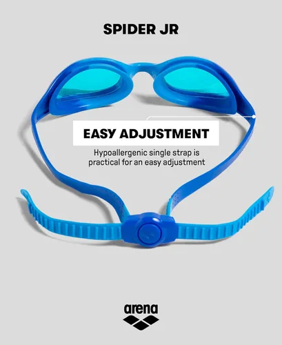 Miniatura 7 de ARENA Gafas de natación unisex para jóvenes Spider Junior para niñas y niños de 6 a 12 años, lentes sin niebla, correa fácil de ajustar, sin fugas