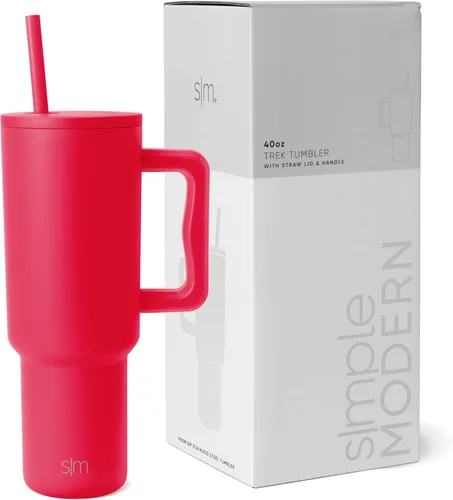 Miniatura 36 de Simple Modern Vaso Trek de 40 oz con Asa y Tapa con Pajilla Vaso de Viaje Aislado de Acero Inoxidable Apto para Portavasos Slumberland