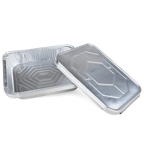 Miniatura 24 de IDL Packaging Sartenes de aluminio de tamaño medio con tapas, tamaño mediano, 13 x 11 x 2 pulgadas (paquete de 10) - Sartén desechable de aluminio