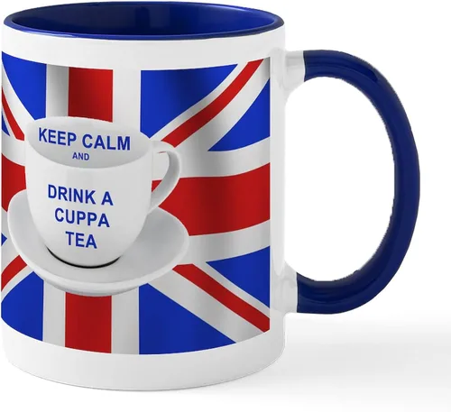 Miniatura 41 de CafePress Born American, British By Hea Taza de café de cerámica de 11 oz (11.0 fl oz)