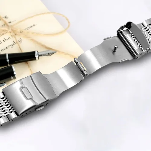 Miniatura 4 de Kai Tian Compatible con Samsung Gear S3 Band 0.866 in Correa de reloj de malla de acero inoxidable para Samsung Galaxy Watch 1.811 in, Gear S3