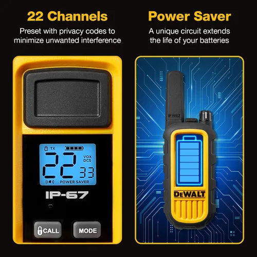 Miniatura 8 de DEWALT DXFRS Walkie Talkie Radio de 2 vías, 1 W