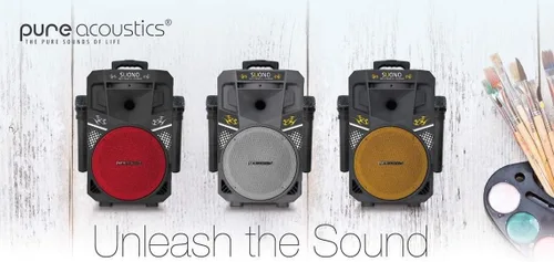 Miniatura 2 de Sistema PA inalámbrico portátil Bluetooth, altavoz de audio de 8 pulgadas y dos micrófonos gratuitos (negro)