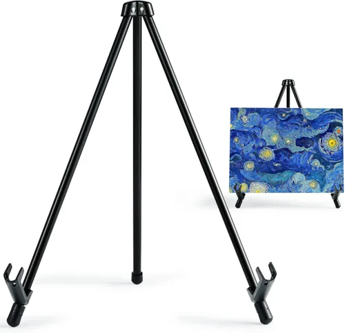 ARTIFY - Caballete de mesa de 14 pulgadas, caballetes de mesa de acero negro para exhibición, trípode para lienzo, pinturas, carteles, carteles