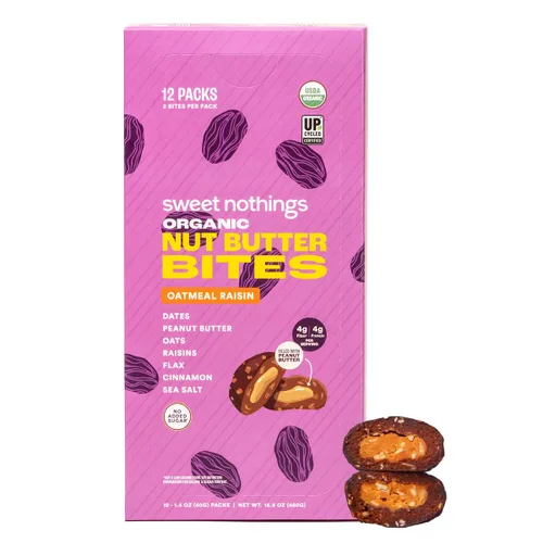 Miniatura 10 de Sweet Nothings - Paquete variado de bocadillos de mantequilla de nuez, 6 paquetes, bocadillos de dátiles rellenos de mantequilla de maní, bocados