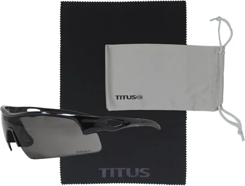 TITUS G20 Gafas de seguridad para todos los deportes, protección para motocicletas, compatibles con ANSI Z87+ Marco negro - Lente ahumado - Con bolsa
