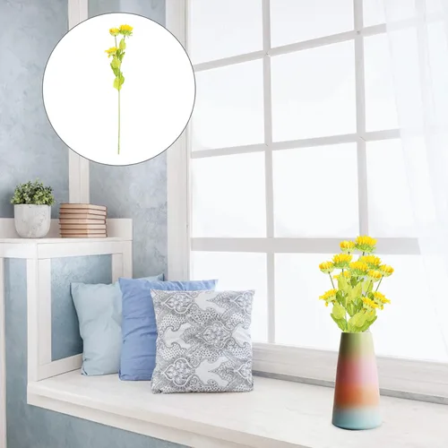 Miniatura 8 de Happyyami Paquete de 2 flores artificiales de girasoles de plástico, decoración versátil para espacios al azar