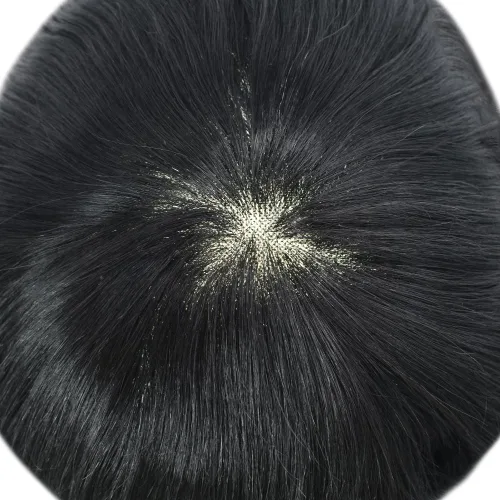 Miniatura 6 de Sistema de cabello humano tipo tupé para hombre, mono tupé para hombres, postizos de repuesto para cabello masculino, protesis capilar para hombre
