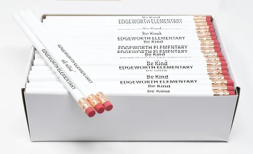 Miniatura 21 de Pencil Guy Lápices redondos negros mate impresos personalizados, 500 por caja, color negro mate