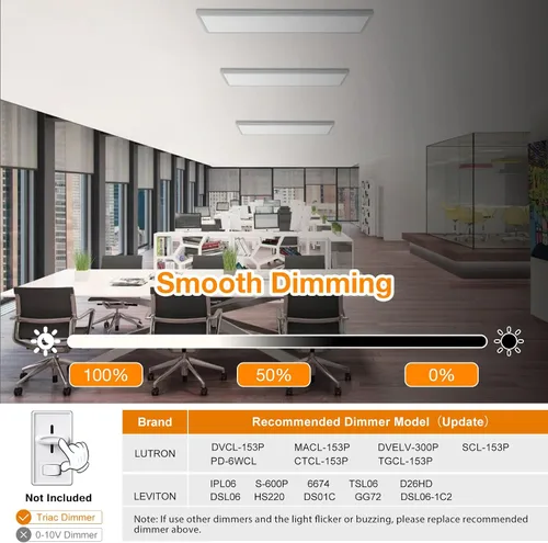 Miniatura 6 de 1x4 Lámpara plana LED para montaje en superficie, 3000K-4000K-5000K seleccionable y regulable con triac, lámpara de techo empotrada de 12x48