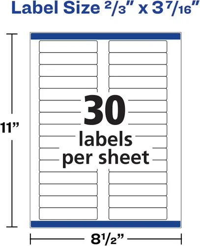 Miniatura 5 de Avery TrueBlock Etiquetas para carpetas de archivos, 23" x 3-716", 1,500 etiquetas imprimibles, blancas, permanentes (5366)