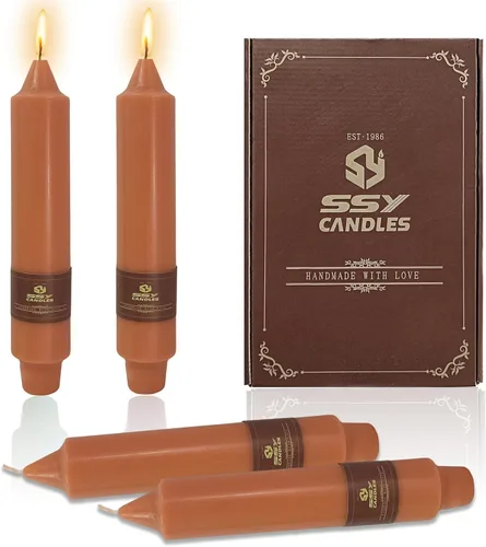 Miniatura 23 de Velas cónicas cortas de 5 pulgadas, velas sin aroma hechas a mano, juego de 4 con tiempo de combustión largo, velas retorcidas para boda, hogar