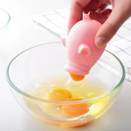 Miniatura 6 de Separador de huevos de silicona de cerdo, separadores de gel de yema de huevo de rana, separador de yema de huevo con succión (rana)