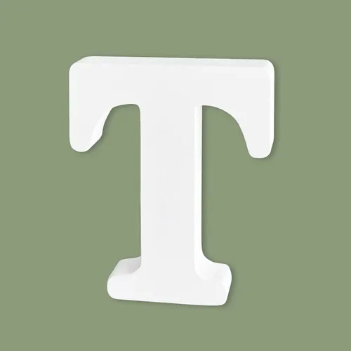 Miniatura 18 de Letras de madera de 4 pulgadas, letras del alfabeto de madera blanca para decoración de pared, letras de marquesina de madera sin terminar