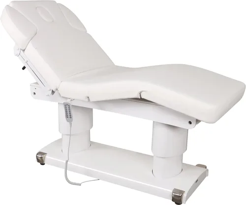 DERMALOGIC Belvedere - Mesa eléctrica de tratamiento de spa con 4 motores, cama de masaje con base de madera, equipo de masaje de salón de spa,