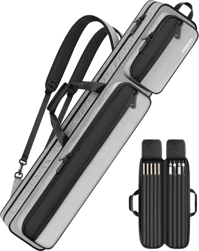 Miniatura 8 de PEKREWS Estuche para Taco de Billar, Estuche para Taco de Billar 4x5 con Múltiples Bolsillos que Sostiene 4 Culatas y 5 Puntas, Bolsa Acolchada