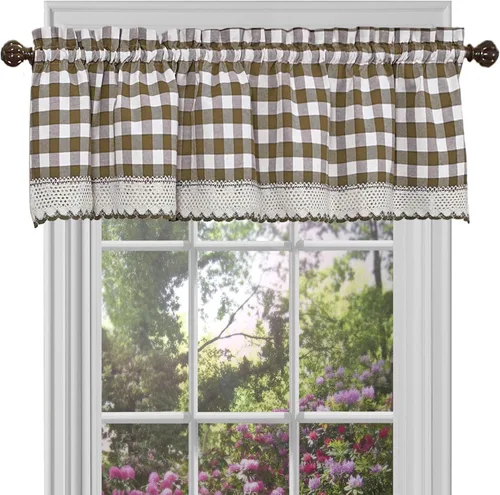 Miniatura 7 de ACHIM Buffalo Check Cortinas Valance para Ventana - 58 Pulgadas de Ancho, 14 Pulgadas de Largo - Cuadros Grises y Blancos - Cortinas
