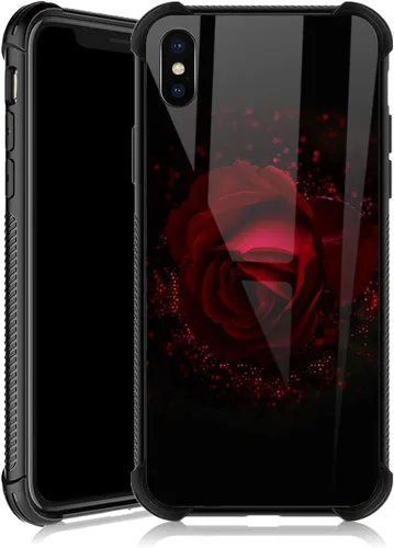 Miniatura 17 de Funda para iPhone Xs Max, diseños de girasol, estrella, cielo, cubierta trasera de cristal templado antiarañazos, esquinas reforzadas, carcasa