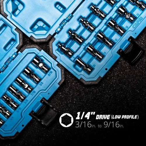 Miniatura 5 de Capri Tools Juego de llaves universales de 1/4 pulgadas, 3/16-9/16 pulgadas, SAE, 7 piezas