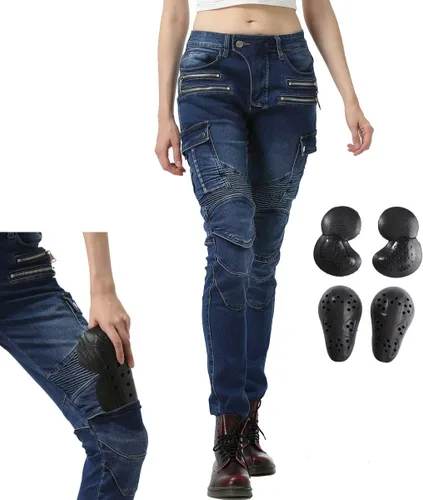 Miniatura 8 de Takuey Pantalones de motociclista para mujer, pantalones de protección para ciclismo