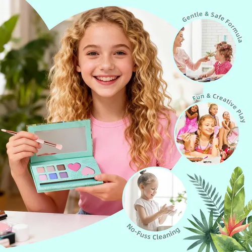 Miniatura 4 de Color Nymph Maquillaje de ojos y mejillas para niñas, paleta de sombras de ojos, rubor e iluminador para adolescentes y adolescentes, ideal