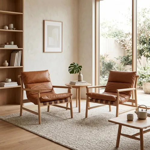 Miniatura 10 de Silla de acento de lino con diseño moderno de mediados de siglo, sillas de sala de estar cómodas con brazos, silla de lectura tapizada con marco