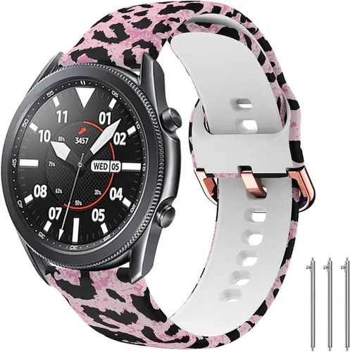 Miniatura 22 de Correa de reloj floral de 0.866 pulgadas compatible con Samsung Galaxy Watch 3 de 1.772 pulgadas/Gear S3 Frontier/Classic, correa de silicona