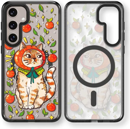 Miniatura 185 de Rosarnnah Funda compatible con Samsung Galaxy S24 Ultra, bonita estética, a la moda, divertida funda con estampado de gatito y gato, duradera a