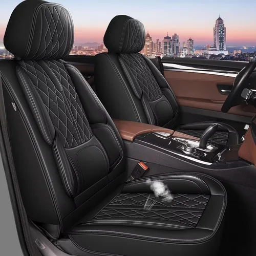 Miniatura 10 de YORKNEIC Fundas de asiento delantero de automóvil para BMW X1 para 2013-2022: fundas de asiento delantero de automóvil de cuero transpirable