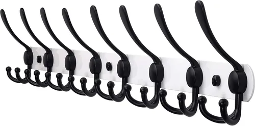 Miniatura 55 de Dseap - Perchero para pared, 5 ganchos triples, resistente, acero inoxidable, riel de gancho de metal para abrigos, sombreros, toallas, bolsos