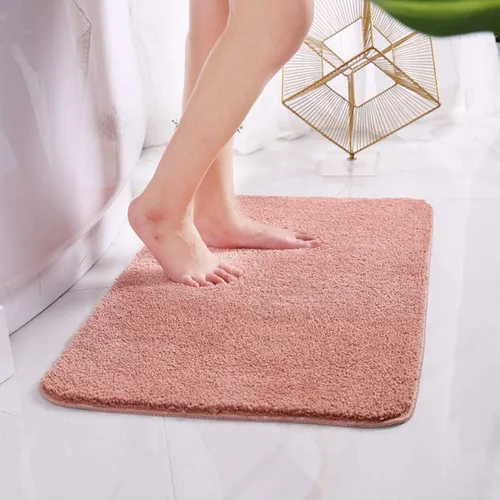 Miniatura 11 de Alfombra de baño de 16 x 24 pulgadas, microfibra de felpa lanuda absorbente de agua, lavable a máquina, antideslizante y suave, color azul oscuro