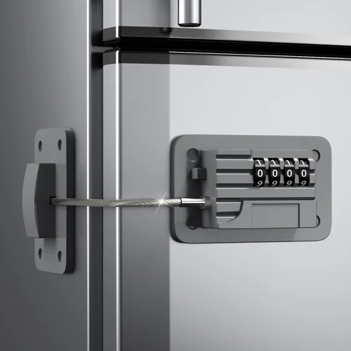Miniatura 8 de Ougourim Cerradura para refrigerador, cerradura de combinación mejorada para congelador vertical, cerradura de seguridad infantil para gabinetes
