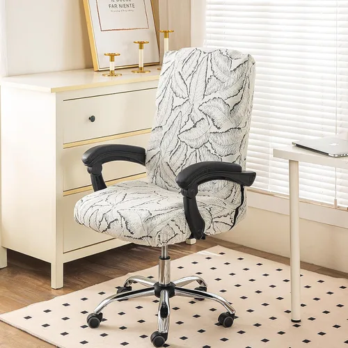 Miniatura 6 de Funda elástica con estampado para silla de computadora, fundas duraderas con cremallera para silla de oficina, fundas elásticas para silla de 16