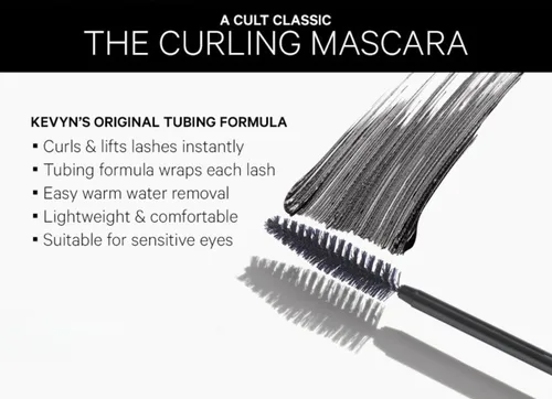 Miniatura 6 de Kevyn Aucoin The Curling Mascara, Black: cepillo de volumen clásico. Tecnología de tubos. Uso todo el día. Libre de grumos y escamas. Maquillador