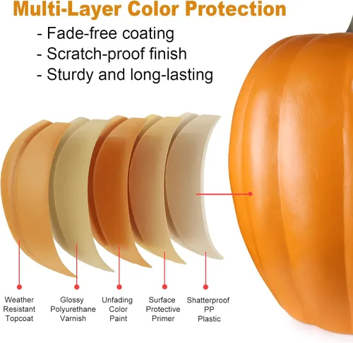 Miniatura 2 de Linterna de calabaza Jack O Lantern de 21 pulgadas con bombillas LED preiluminadas, decoraciones de calabaza de Halloween para interiores