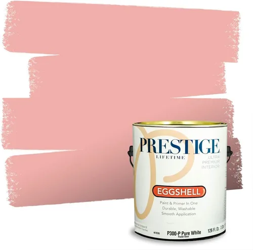 Miniatura 165 de Prestige Paints E100-T-SW6591 Pintura exterior e imprimación en uno, 1 galón, plano, combinación comparable de Sherwin Williams Amaryllis, 1 galón