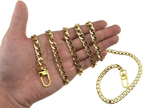 Miniatura 17 de HAHIYO Mini Pochette - Correa de cadena fina y ancha de 0.276 in para LV de 7.9 pulgadas de largo, 7.9 pulgadas de grosor, 0.102 in, oro amarillo