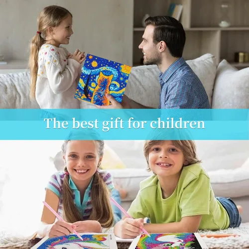 Miniatura 6 de Libfx Kits de arte de diamantes para niños, 4 piezas de arte de diamantes para niñas, niños, principiantes, artes y manualidades para niños de 8 a