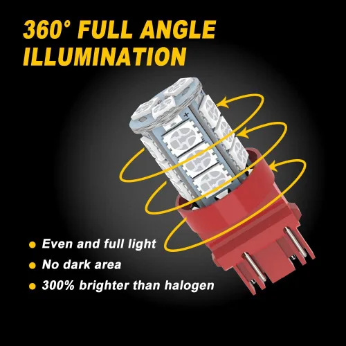 Miniatura 5 de 3157 - Bombilla LED para automóvil súper brillante 18-SMD 5050 chips, 3056 3156 3156A 3057 4057 3157 4157 T25 bombillas LED para luces de freno