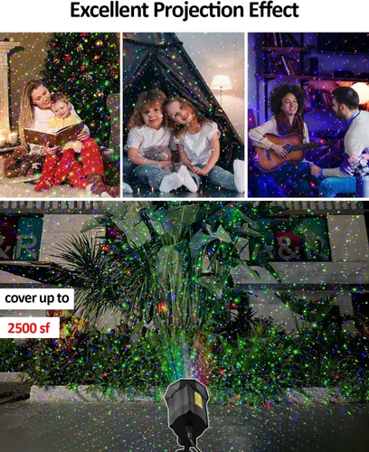 Miniatura 4 de Luces láser de Navidad proyector estrella jardín luciérnaga luces 3