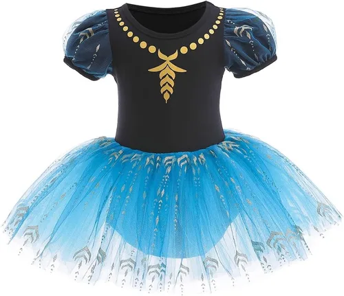 Miniatura 18 de MYRISAM - Maillots de princesa para niñas, tutú de ballet, vestido de bailarina con falda, para cumpleaños, fiesta elegante, disfraces de Halloween