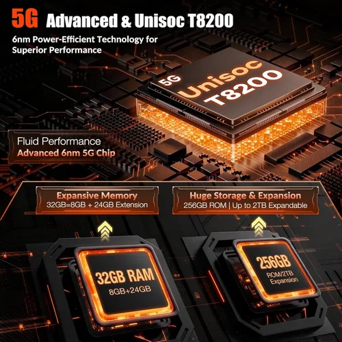 Miniatura 3 de WT1 Pro 2026 5G Tablet resistente Android 15, 2K 11" 120Hz 33W 20080mAh tableta impermeable, 32GB+256GB/2TB Tabletas al aire libre, 64MP+16MP+20MP