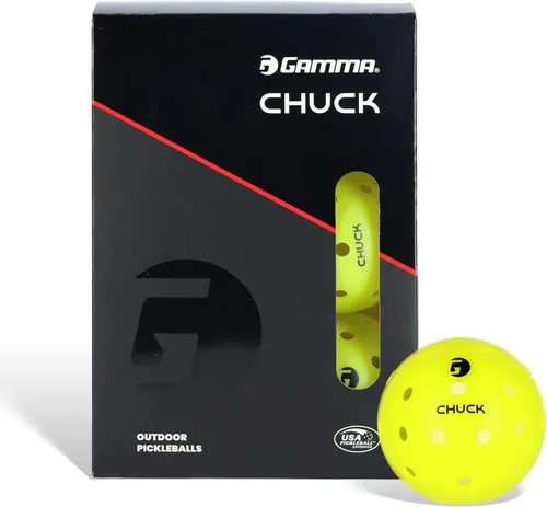 Miniatura 13 de GAMMA Chuck Pickleballs para jugar al aire libre, diseño simétrico de 38 agujeros, bola oficial de DUPR y NPL, aprobada por USAPA para juego
