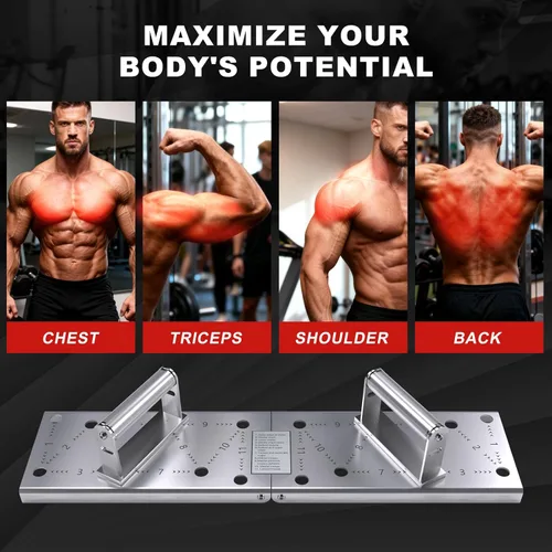 Miniatura 6 de Push Up Bar - Heavy-Duty Stainless Steel Pushup Stands with Non-Slip Base, 660LB Capacity, Portable Home Gym Equipment for Strength Training & Floor