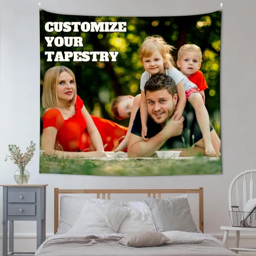 Miniatura 8 de XIAYUEHUA Bandera de fondo personalizada para subir imagen de tapiz personalizado para dormitorio, pancartas y letreros personalizados para colgar