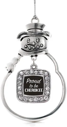 Miniatura 32 de Inspired Silver - Adorno de rodillo de reina - Adorno cuadrado de plata con muñeco de nieve con joyas de circonita cúbica